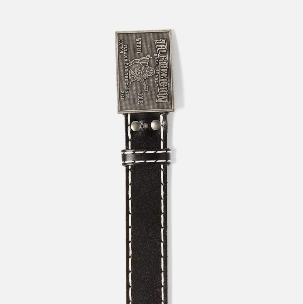 TRUE RELIGION CONCERT PATCH BUCKLE 40MM BELT - Picture 2 of 2